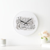 ACRYLIC WALL CLOCK MET  "MERRY CHRISTMAS" GROTE KLOK (Huis)