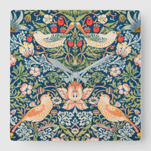 ACRYLIC WALLCLOCK : WILLIAM MORRIS VIERKANTE KLOK