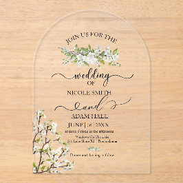 Acrylic Wedding Greenery And Flowers Invitation Acryl Uitnodigingen