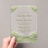 Acrylic Wedding Invitation Elegant Soft Green (In situ (ordinateur de poche))