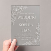 Acrylic Wedding Invitation - Floral (In situ (ordinateur de poche))