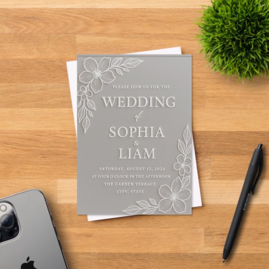 Acrylic Wedding Invitation - Floral (Insitu (Carte d'invitation))