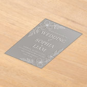 Acrylic Wedding Invitation - Floral (Poser)