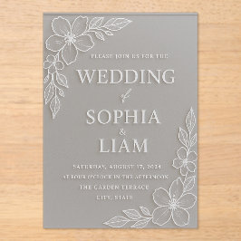 Acrylic Wedding Invitation - Floral Acryl Uitnodigingen