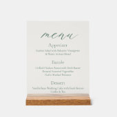 Acrylic Wedding Menu Sign with Wooden Base Acryl Bord (Voorkant)