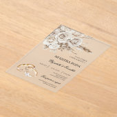 Acrylic White Floral Spanish Wedding Invitation (Poser)