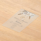 Acrylic White floral Wedding invitation (Poser)