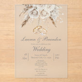 Acrylic White floral Wedding invitation (Recto)