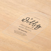 ACRYLICHE TROUWKAARTEN ZWARTE TEKST Vette Beginlet Acryl Uitnodigingen (Laagn)