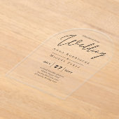 ACRYLICHOUTEN TROUWKAARTEN Minimalistisch Modern T Acryl Uitnodigingen (Laagn)