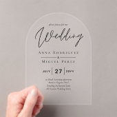 ACRYLICHOUTEN TROUWKAARTEN Minimalistisch Modern T Acryl Uitnodigingen (Insitu (Draagbaar))