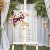 Acrylique Bourgogne Automne Quinceanera Affiche de