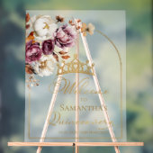 Acrylique Bourgogne Automne Quinceanera Affiche de (Neutre)