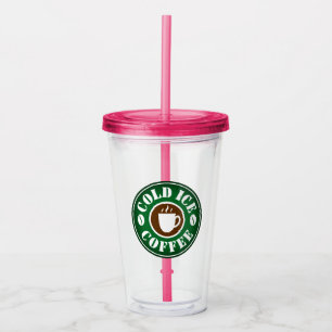 Acrylique Coupe en verre de verre de café glacé couleur gl