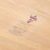 Acrylique Crucifix espagnol baptême Invitation (Poser)