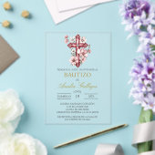 Acrylique Crucifix espagnol baptême Invitation (Insitu (Mariage))