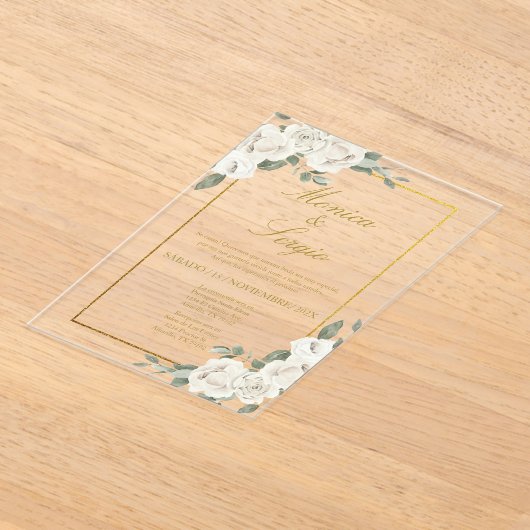 Acrylique élégante invitation de mariage en espagn (Poser)