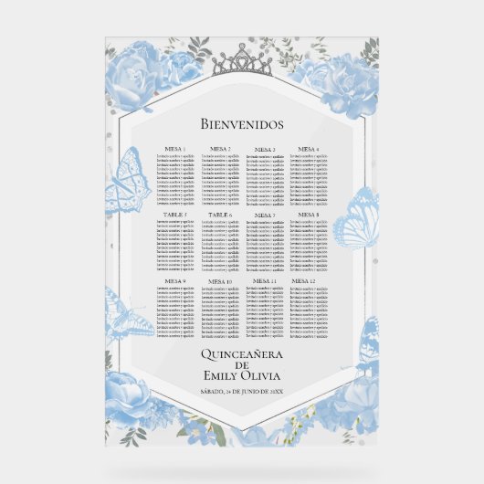 Acrylique Espagnol Quinceanera Sig en bleu (Recto)