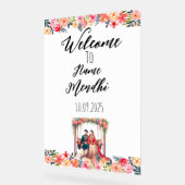 Acrylique florale colorée signe Mendhi (Angle)