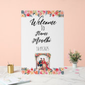 Acrylique florale colorée signe Mendhi (Mariage)