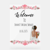 Acrylique florale Panneau de douche nuptiale (Recto)