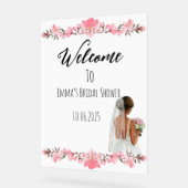 Acrylique florale Panneau de douche nuptiale (Angle)