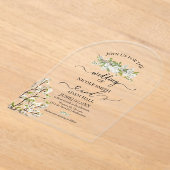 Acrylique Mariage Verdure Et Fleurs Invitation (Poser)
