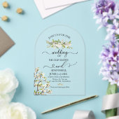 Acrylique Mariage Verdure Et Fleurs Invitation (Insitu (Mariage))