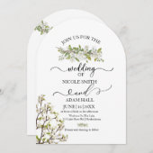 Acrylique Mariage Verdure Et Fleurs Invitation (Devant / Derrière)