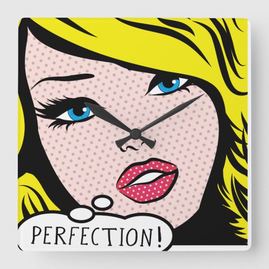 Acrylique Mur Horloge pop art "PERFECTION". (Recto)