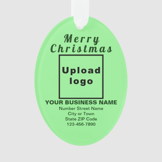 Acrylique ovale verte de Noël d'affaires (devant)