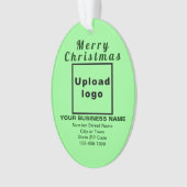 Acrylique ovale verte de Noël d'affaires (devant)
