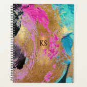 Acrylique peinture abstraite cuivre or monogrammed (Devant)