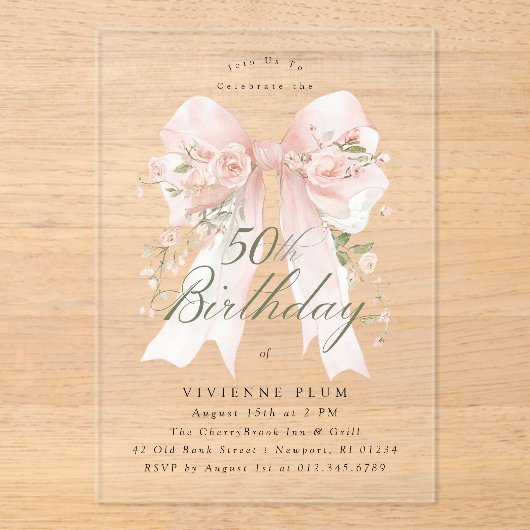 ACRYLIQUE TRANSPARENT Invitation 50e Anniversaire (Recto)
