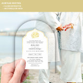 ACRYLISCHE NIKAH WALIMA Witte Goud Elegant Acryl Uitnodigingen