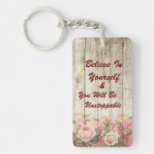 Acrylische Sleutelhanger Rozen geloven in jezelf (Voorkant)