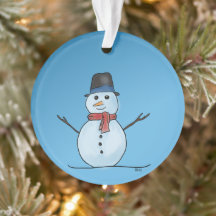 Acrylische sneeuwpop ornament