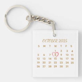 Acrylkalender – Persoonlijke datumhighlight Sleutelhanger