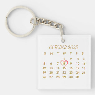 Acrylkalender – Persoonlijke datumhighlight Sleutelhanger