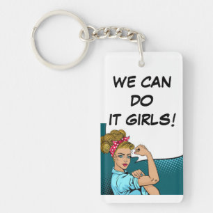 Acrylkeyring - We kunnen het aan meisjes! Ontwerp  Sleutelhanger