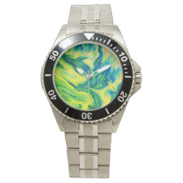 Acrylkleurstof, blauw, groen, geel / horloge