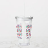 Acrylknollen met stro acryl drinkbeker (Rechts)