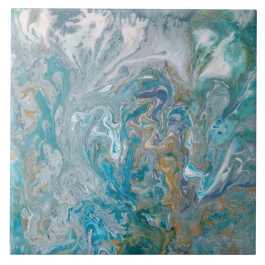 Acrylnitriet voor abstracte turkooizen tegeltje (Voorkant)