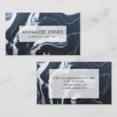 Acrylpour zwarte marmer visitekaartje (Voorkant / Achterkant)