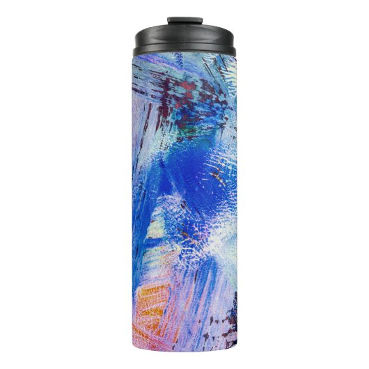 acrylrastertextuur verschillend meerkleurig mono thermosbeker (Voorkant)