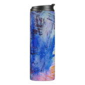 acrylrastertextuur verschillend meerkleurig mono thermosbeker (Gedraaid links)