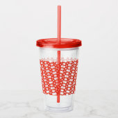 Acrylschroef - rode ringen, afgesloten acryl drinkbeker (Rechts)