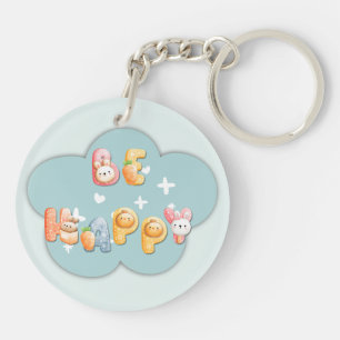 Acrylsleutelhanger Wees Gelukkig Sleutelhanger