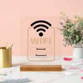 Acrylteken WiFi Netwerk & Wachtwoord Display Stand (Huwelijk)