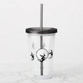 Acryltumbler — vliegende heks en volle maan acryl drinkbeker (Voorkant)